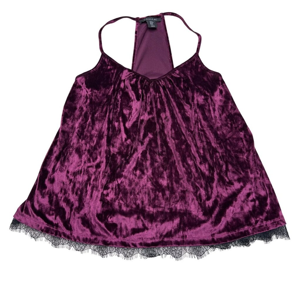 Tahari Women's Velvet 2pc Sleepwear Set Pajama, Size M - Picture 2 of 14
